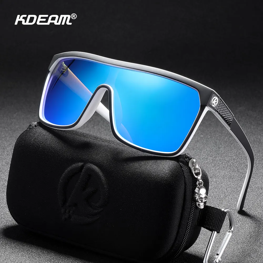 KDEAM One Piece Shades Men's Sun Glasses Polarized Blocks Reflected Light And Glare CAT.3 Driving Fishing Sunglasses Men