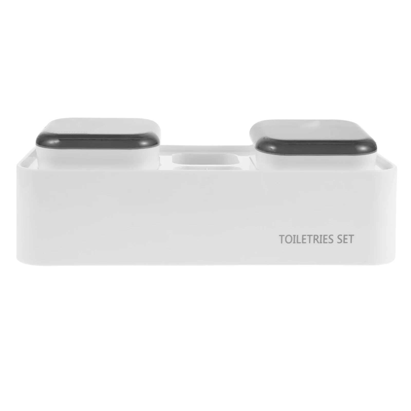 

Toothbrush Cup Holder Wall Mounted Bathroom Organizer Plastic Bracket Black Modern Couple Storage Stand Rack Toothpaste Shelf