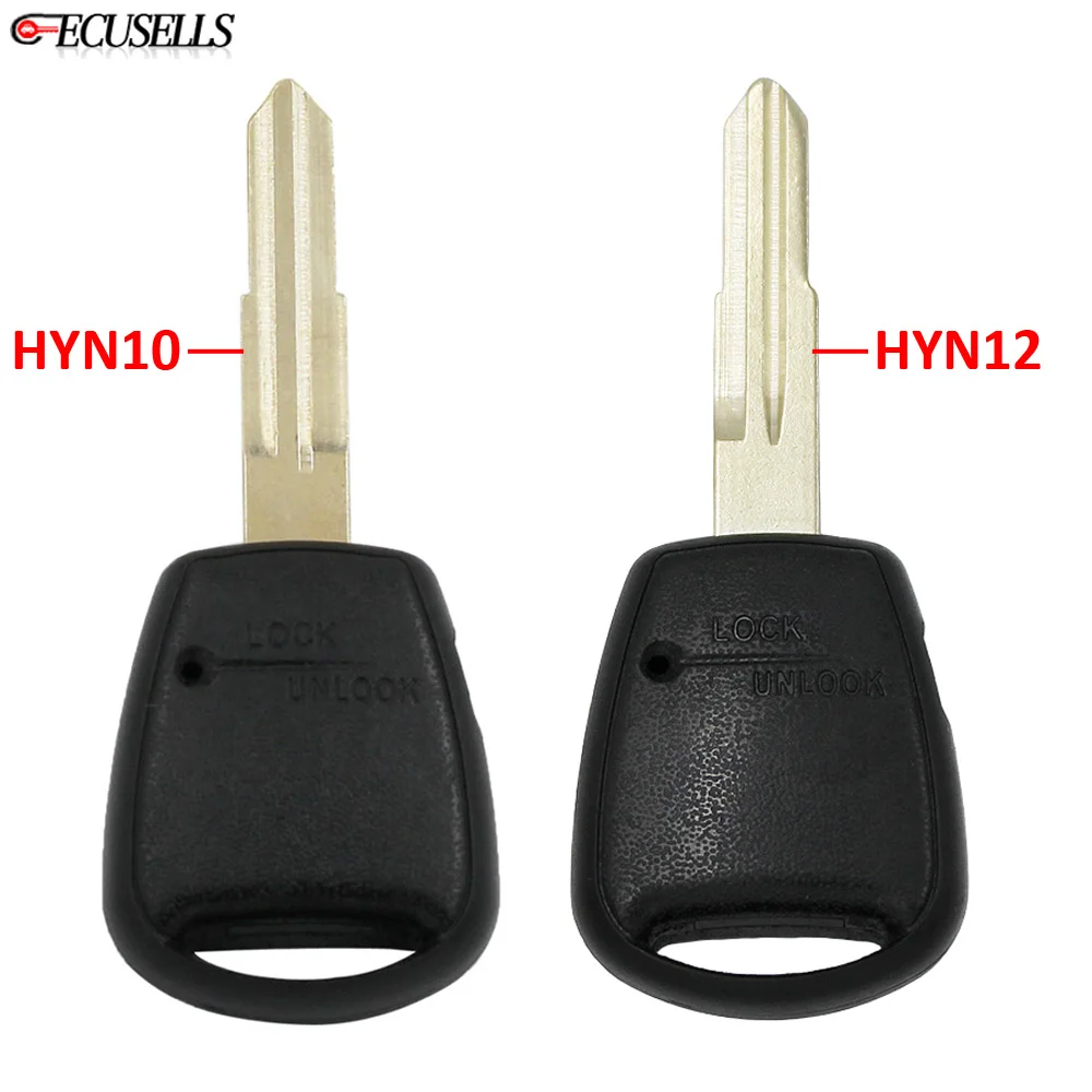 Ecusells New Replacement Remote Car Key Shell Case Side 1 Button with HYN10 #28 or HYN12 #34 Uncut Blade for Hyundai for Kia