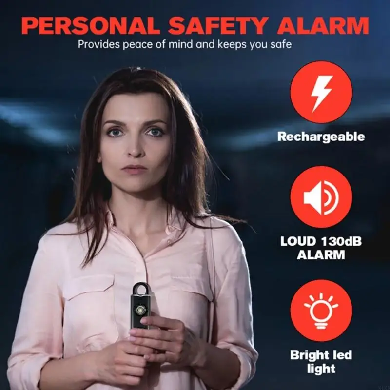 Песня тревога для ключей безопасного звукового тревоги с светодиодными устройствами защиты безопасности фонарика для женской