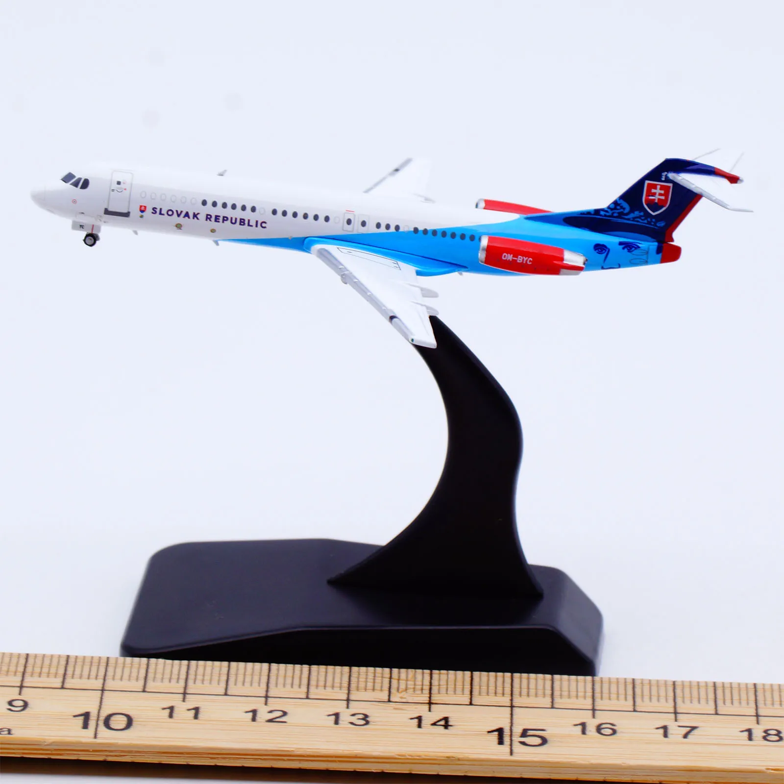 LH4236 Alloy Collectible Plane Gift JC Wings 1:400 Slovakia Government Flying Service Fokker 100 Diecast Aircraft Model OM-BYC