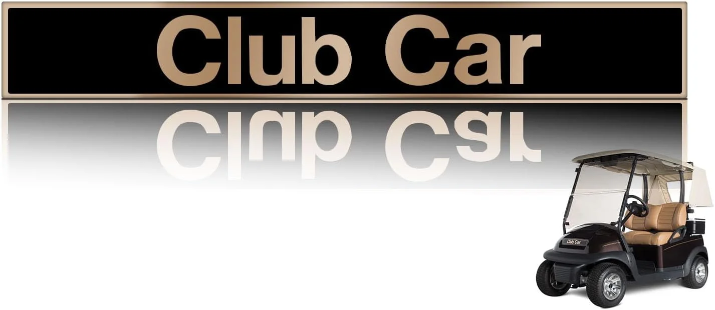 Club Car Front Name Plate/Emblem for Precedent Golf Cart Models, Replaces OEM # 102502601- Black/Gold