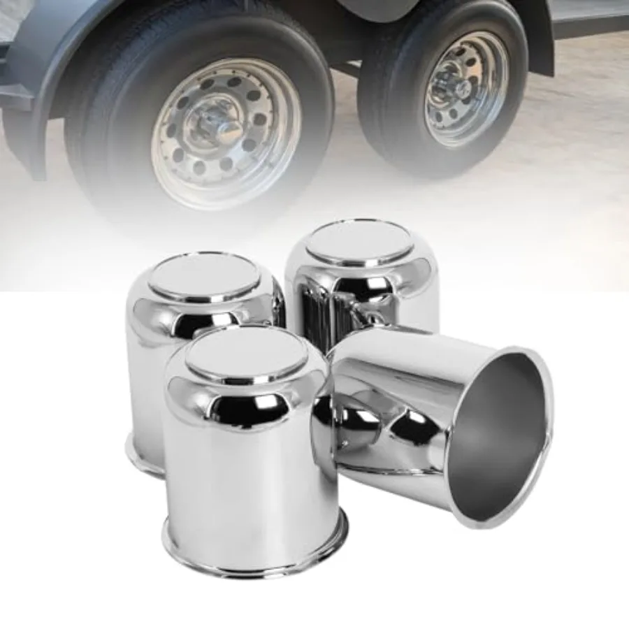 

Push Through Caps for Trailer Truck RV Wheel Rims 4 Closed-End Chrome Plated Carbon Steel 3.19-Inch Bore Push Thru Wheel Caps