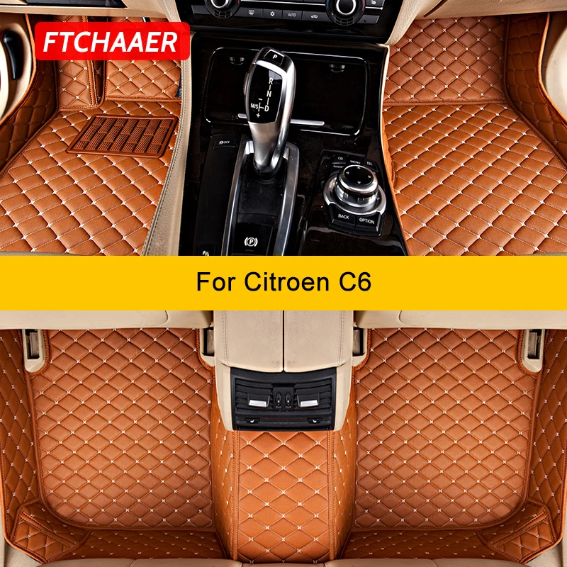 

FTCHAAER Custom Car Floor Mats For Citroen C6 2005-2012 Auto Carpets Foot Coche Accessorie