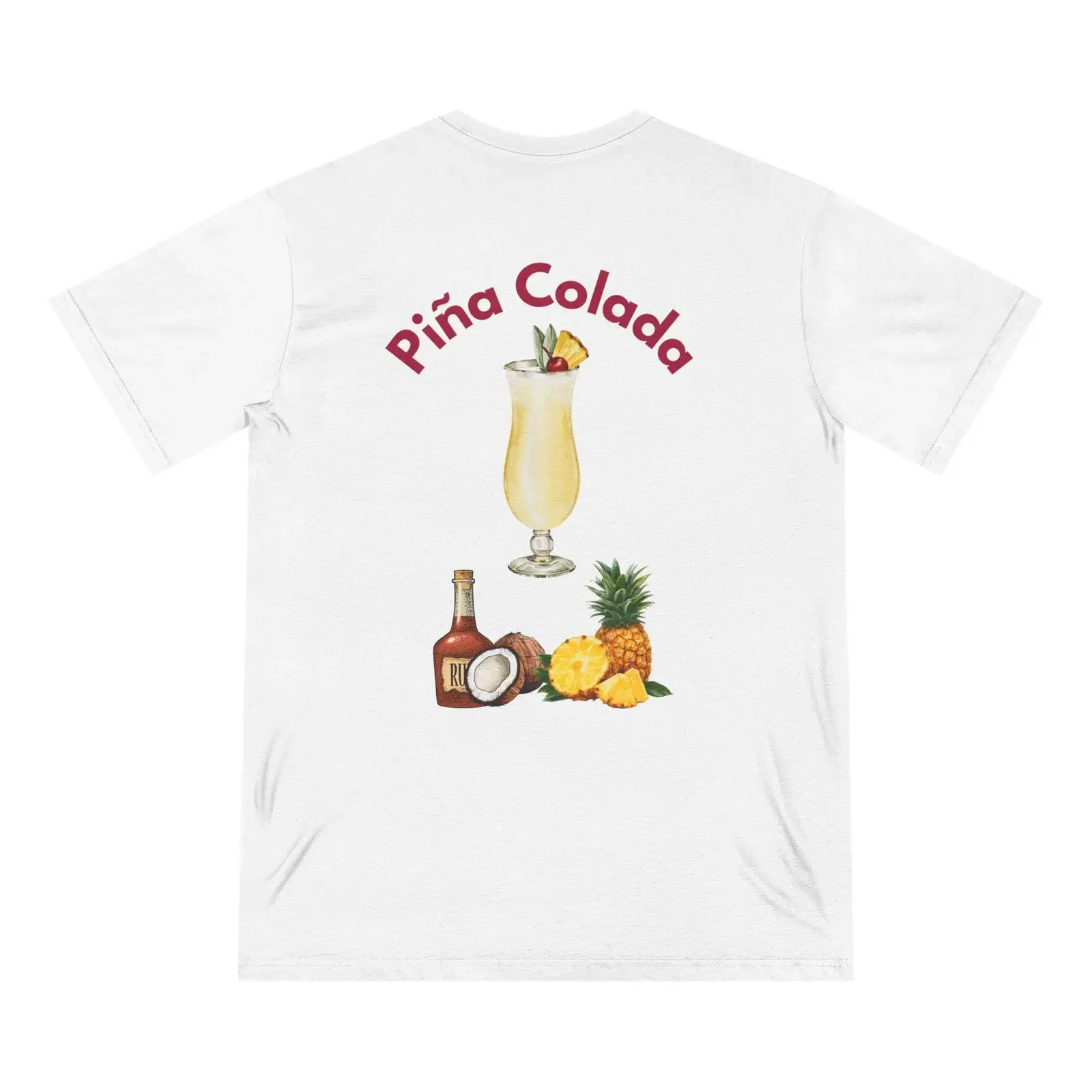 Piña Colada Cocktail T Shirt Tropical Summer Vacation Beach Pineapple Coconut Drink Hawaiian Aesthetic Casual  vintage Washed