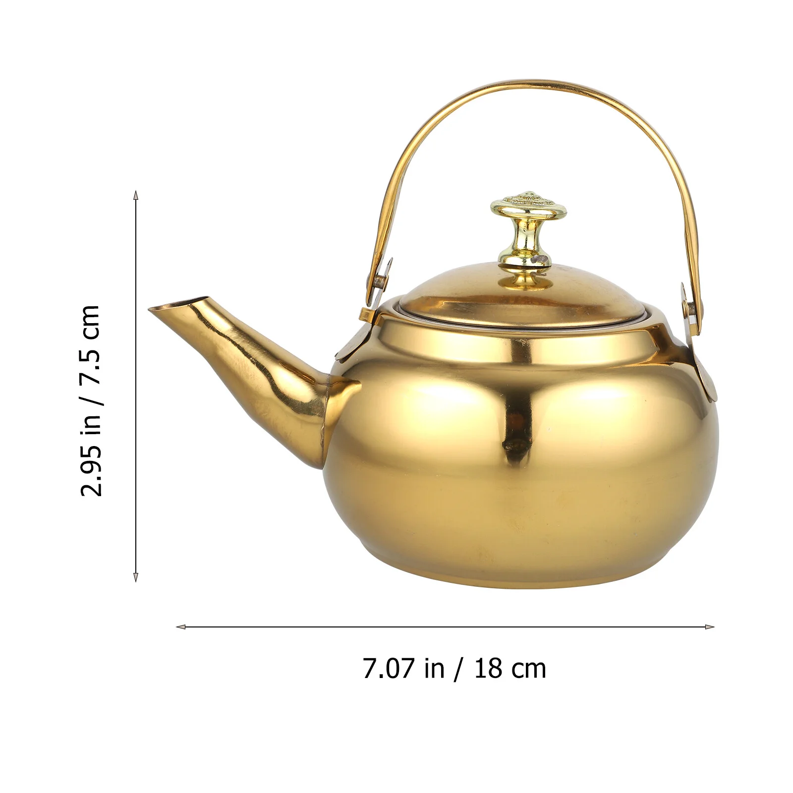 Coffe Filters Steel Exquisite Pot Whistling Kitchen Teakettle Stove 18x14.5cm Premium Golden Boiling Make