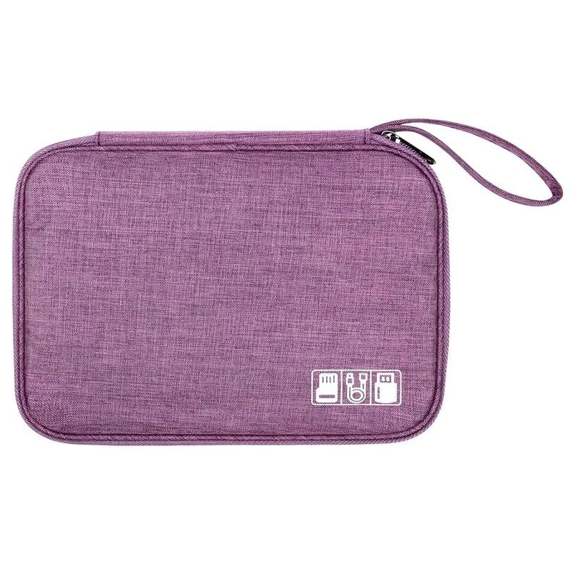 Solid color simple and practical portable power bank storage bag digital bag travel charging cable earphone storage bag data cab