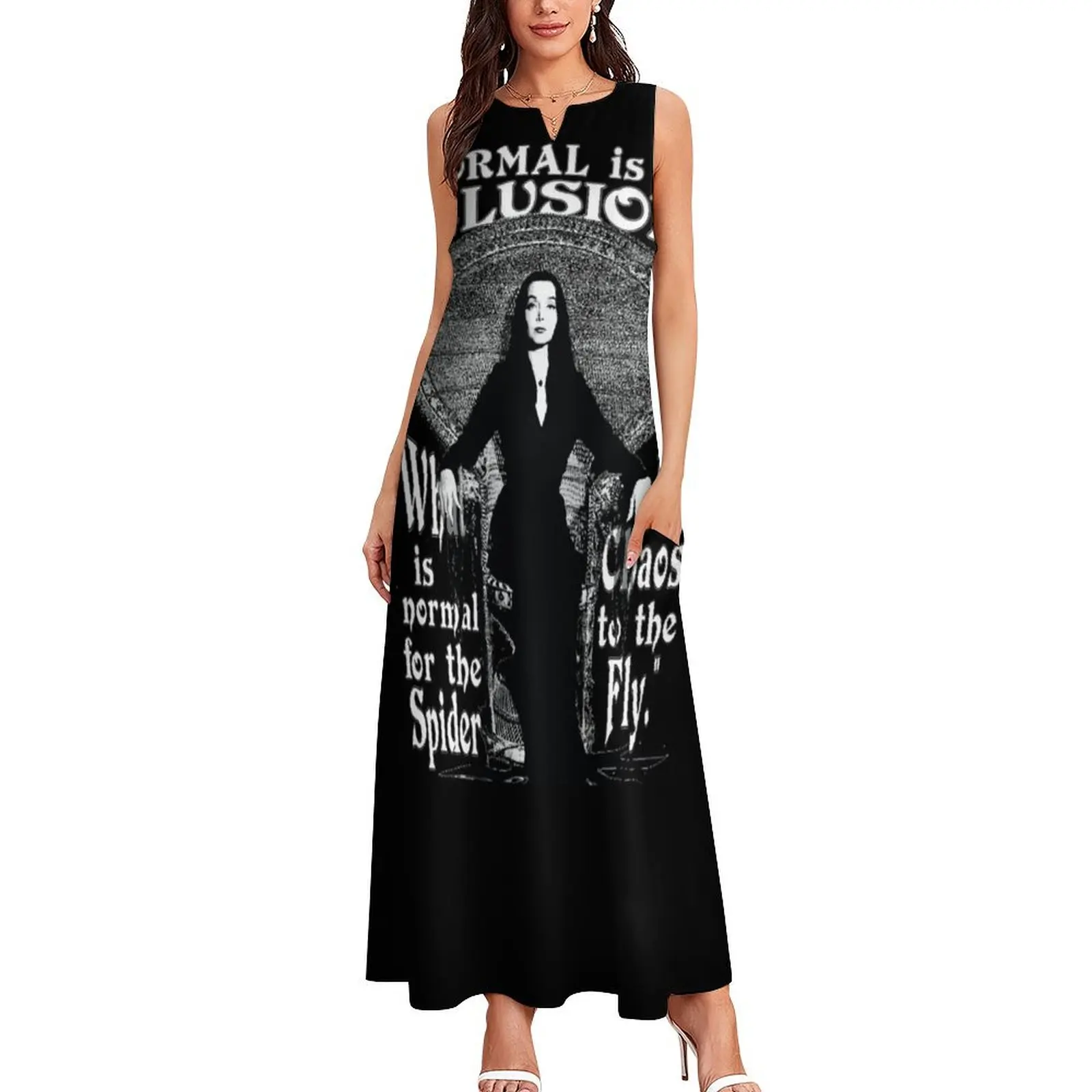 Morticia Addams-Normal Is An Illusion... Long Dress Elegant gowns dresses for women 2025 Dress