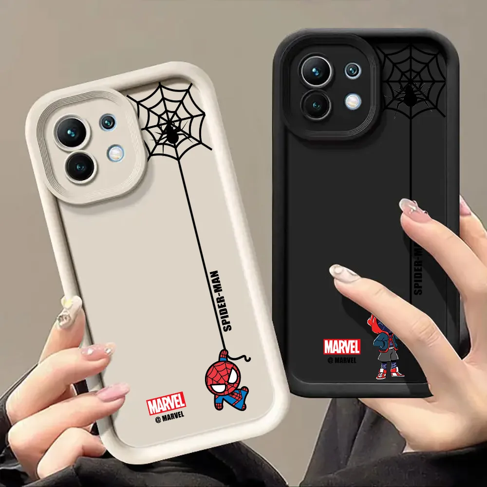 Phone Case For Xiaomi 14T 14 13T Pro 12 13 11 Lite POCO M6 F5 X3 X5 X6 M5s Pro Cover Cartoon Marvel Spider-man Spider Gwen Web