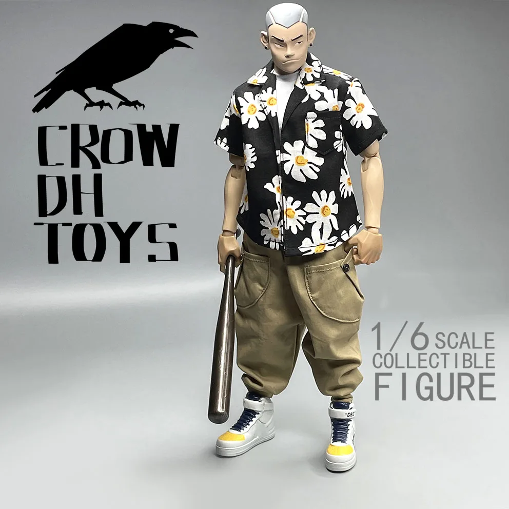1/6 Men Soldier T-Shirt Harajuku Hawaiian Beach Holiday Shirt Floral Print Shirts Tops For 12'' Action Figure Body view 3