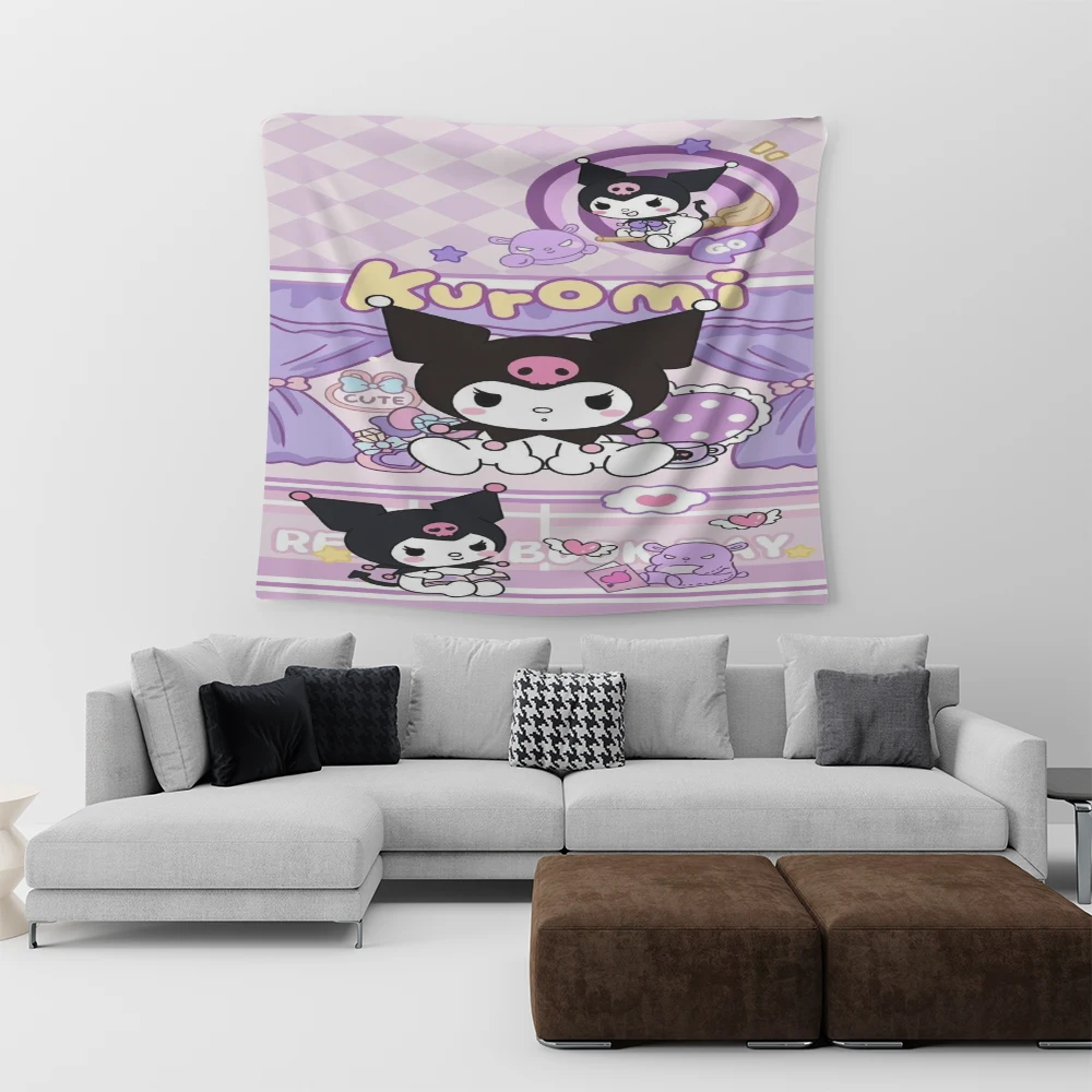 

Kuromi Sanrio Duvet Cover Bedding Quilt 3Piece Set 3D Printed Children Bedding Set King Size Kids Gift Decor Bedroom Comfort