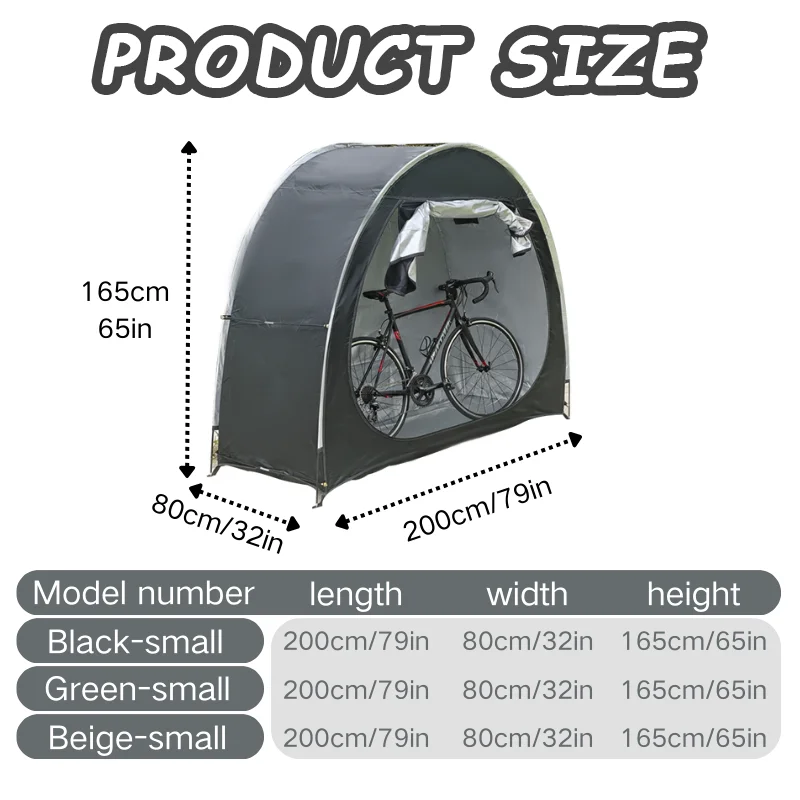 Portable Outdoor Bike Shelter Storage Tent with Aluminum Alloy Frame Oxford Fabric Carry Bag Included for Easy Bike Protection