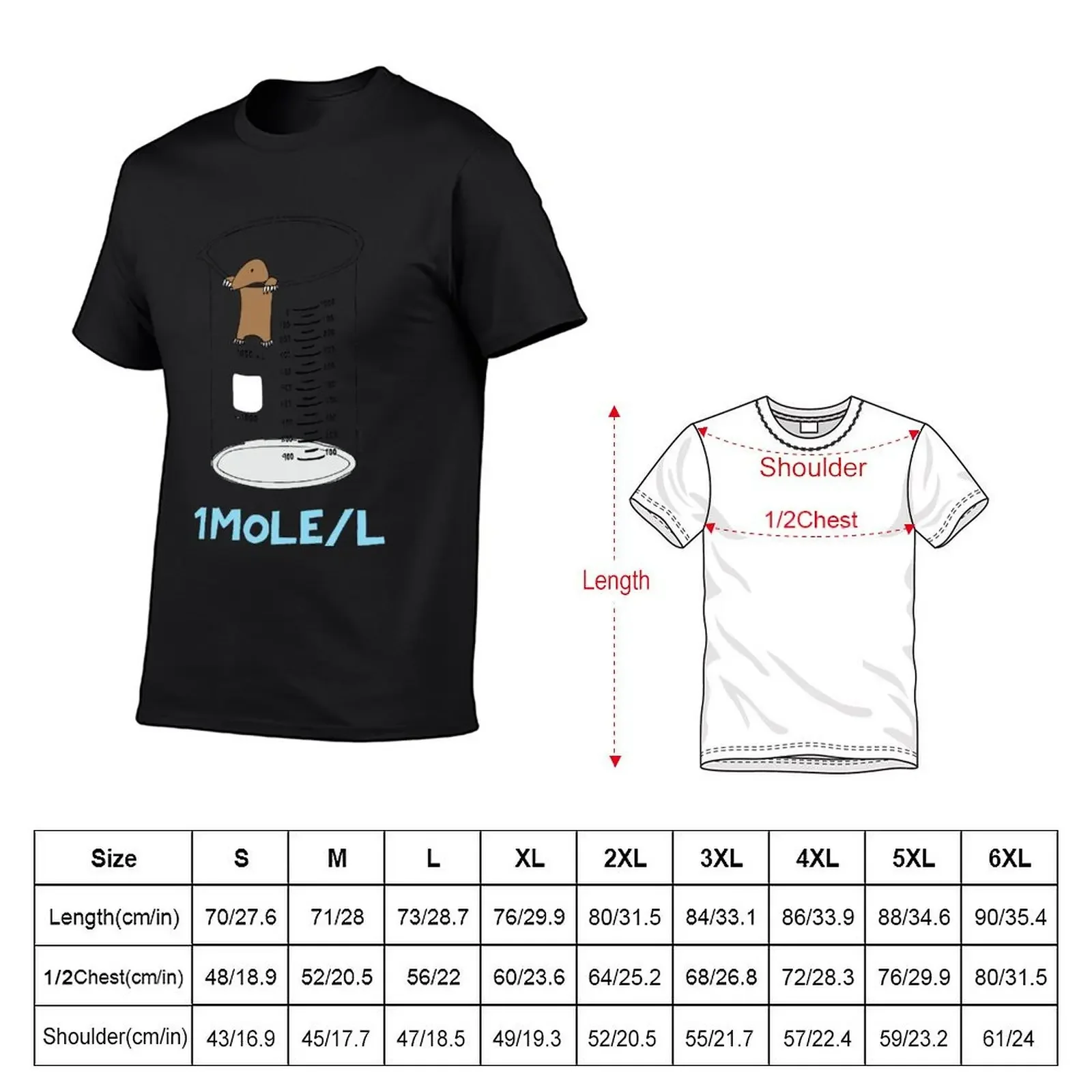 Chemistry 1 Mole per Litre for Mole or Avogadro's Day T-Shirt vintage graphic tee summer top mens cotton t shirts