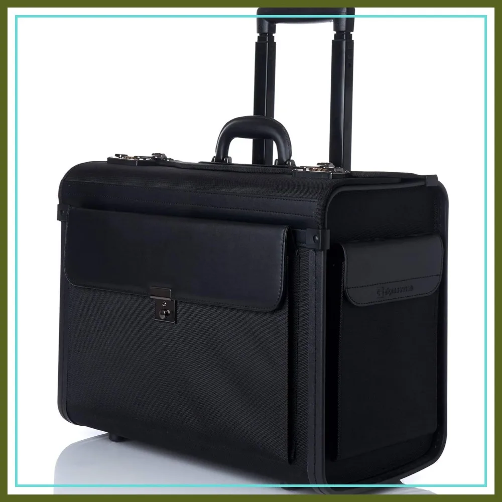 

Rolling 17" Laptop Briefcase on Wheels Attache Lawyers Case Legal Size