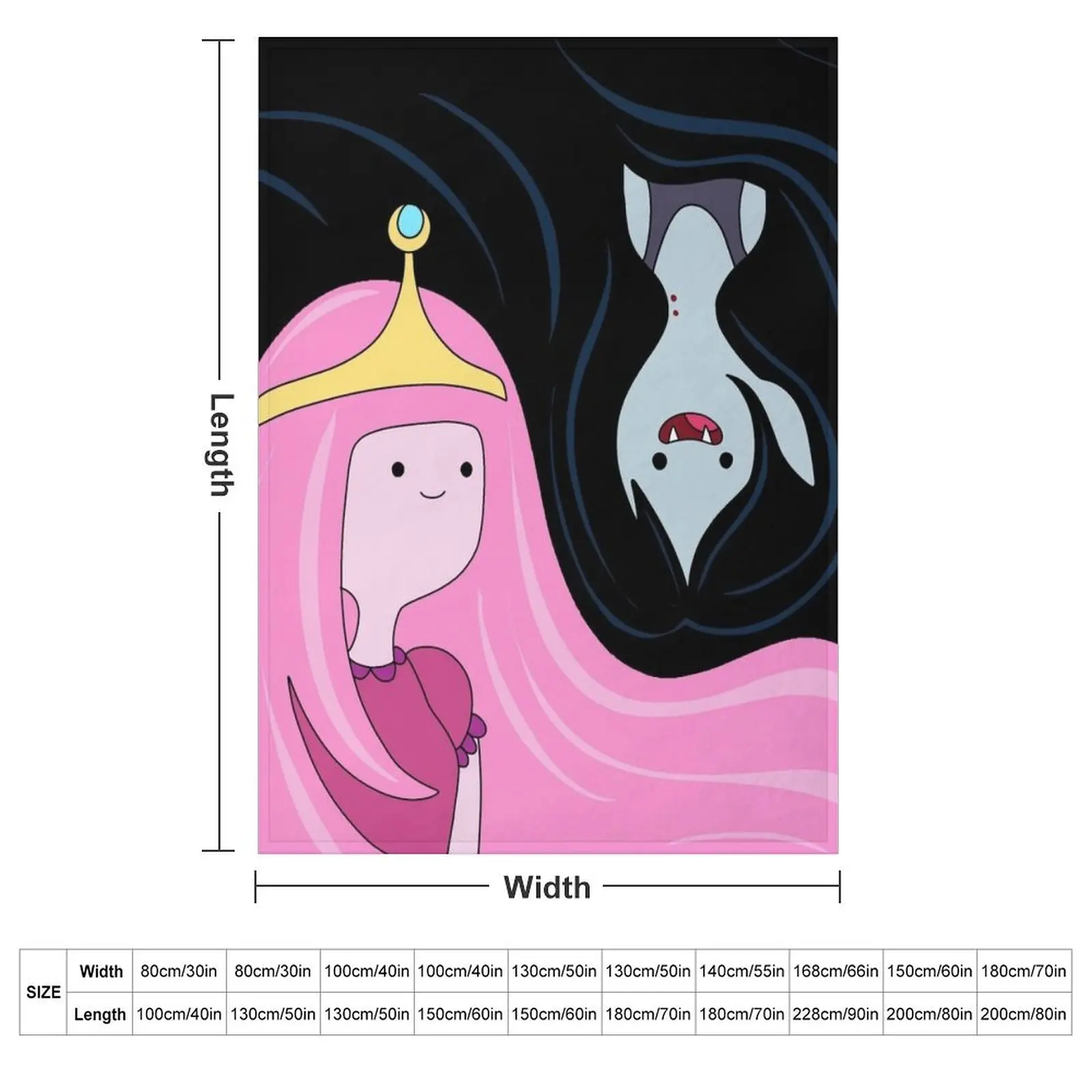 Princess Bubblegum and Marceline Throw Blanket Summer Beddings Decorative Beds Warm Blankets