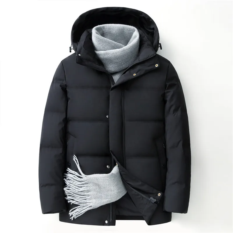 Down Jacket Men Winter Hooded 2024 New Brand Casual Thick Warm White Duck Down Coat Men Black Parkas Hight Quality Puffer Man