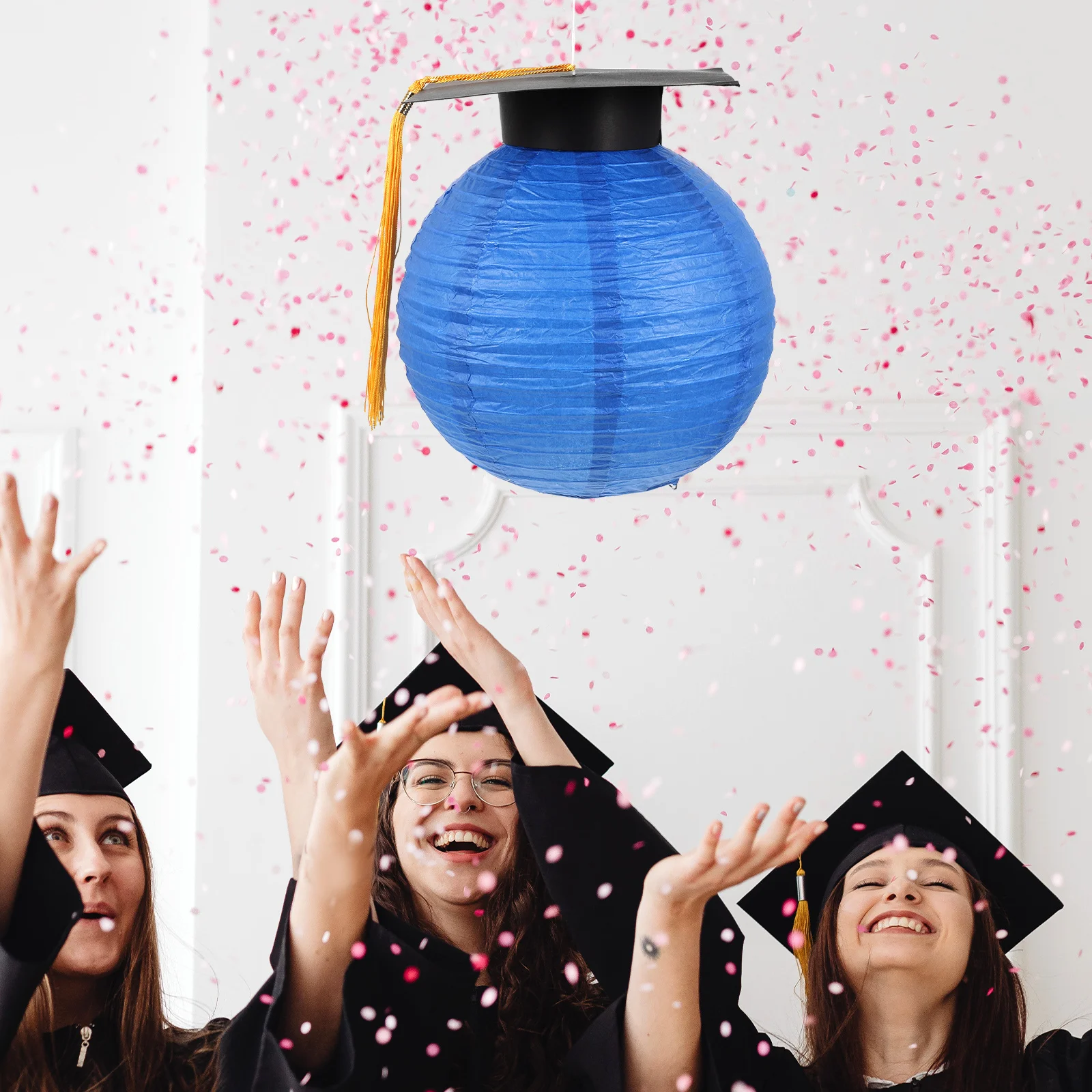 

Grad Cap Lanterns Decorative Paper Lantern Blue Season Centerpieces Graduation Decorations Large Desk LampDecor Indoor Lighting