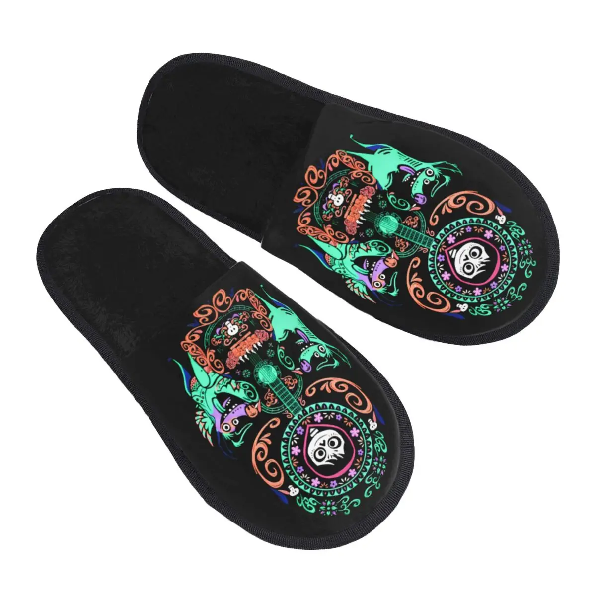 

Custom Coco Memory Foam Slippers Women Soft Warm Music Cartoon House Slippers