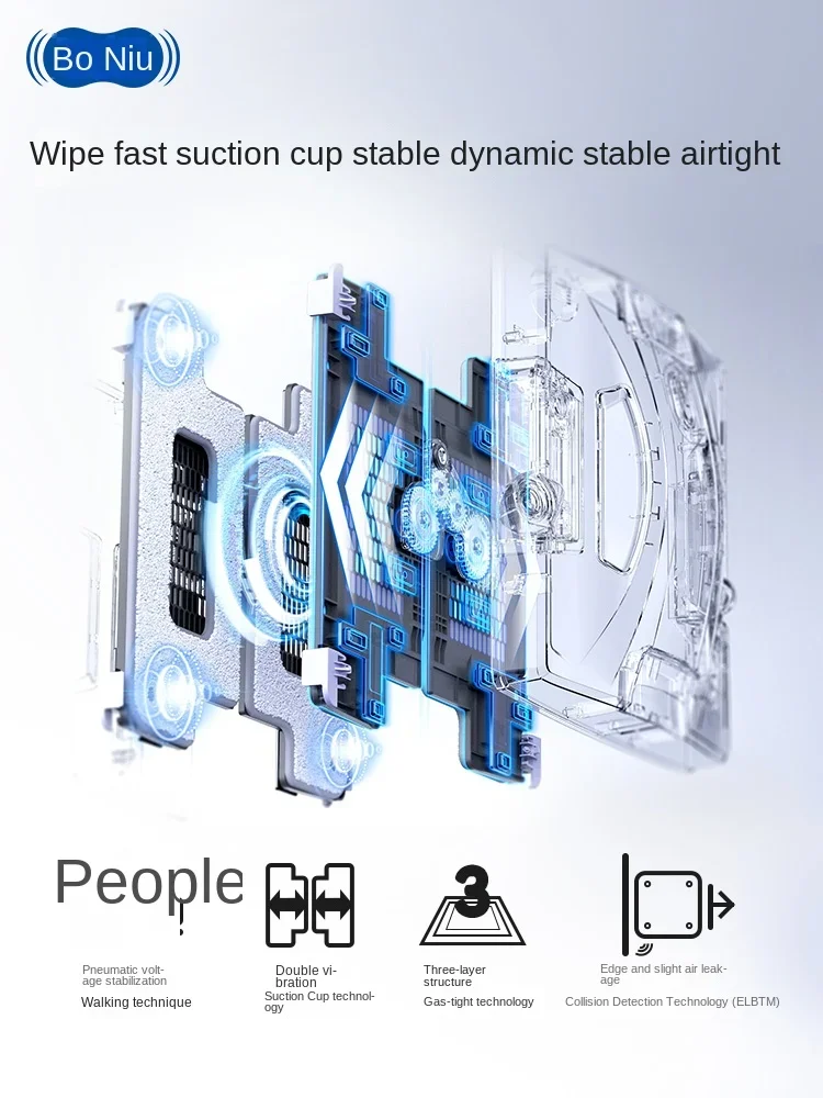 【New 】 HOBOT S6 Pro Household Automatic Glass Cleaning Artifact Double-sided Wave Girl Remote Control Window Cleaning Robot