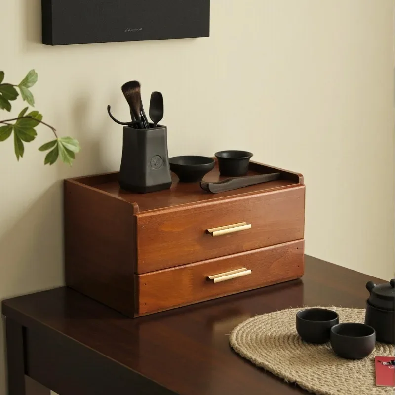 Simple Wooden Ornaments Storage Box Convenient Creative Drawer Type Latticed Kitchen Box Modern Multifunctional Home Decoration