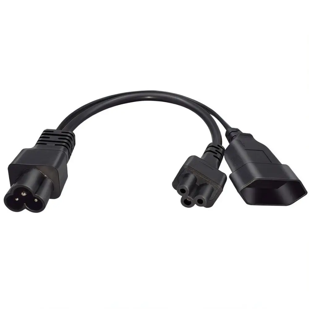 Extension Power Cable IEC320 C6 To EU 4.0mm Plug Splitter Adapter Lead For Desktop Appliance Power Management Solution