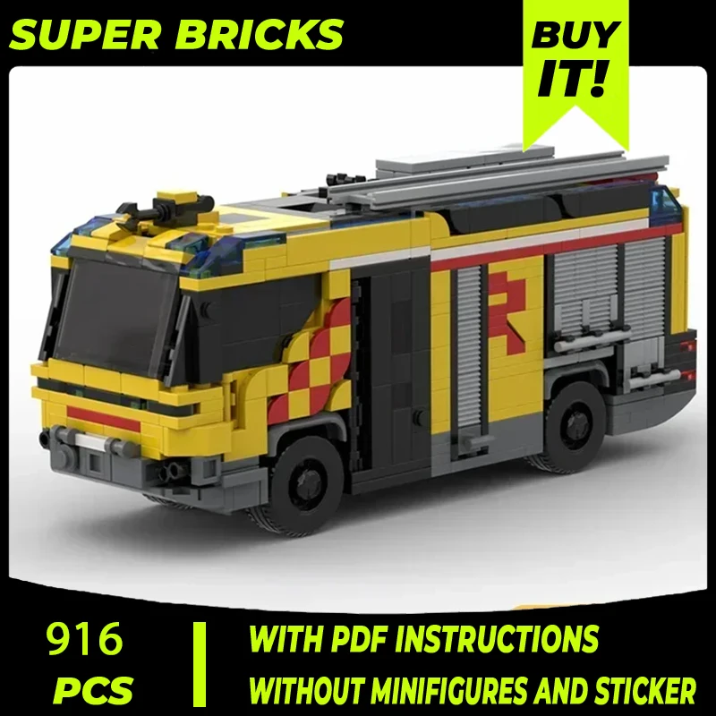 Auto Modell Moc Bausteine Dubai RT Hybrid Feuerwehr auto Motor Technologie modulare Blöcke Geschenke Weihnachts spielzeug DIY Sets Montage