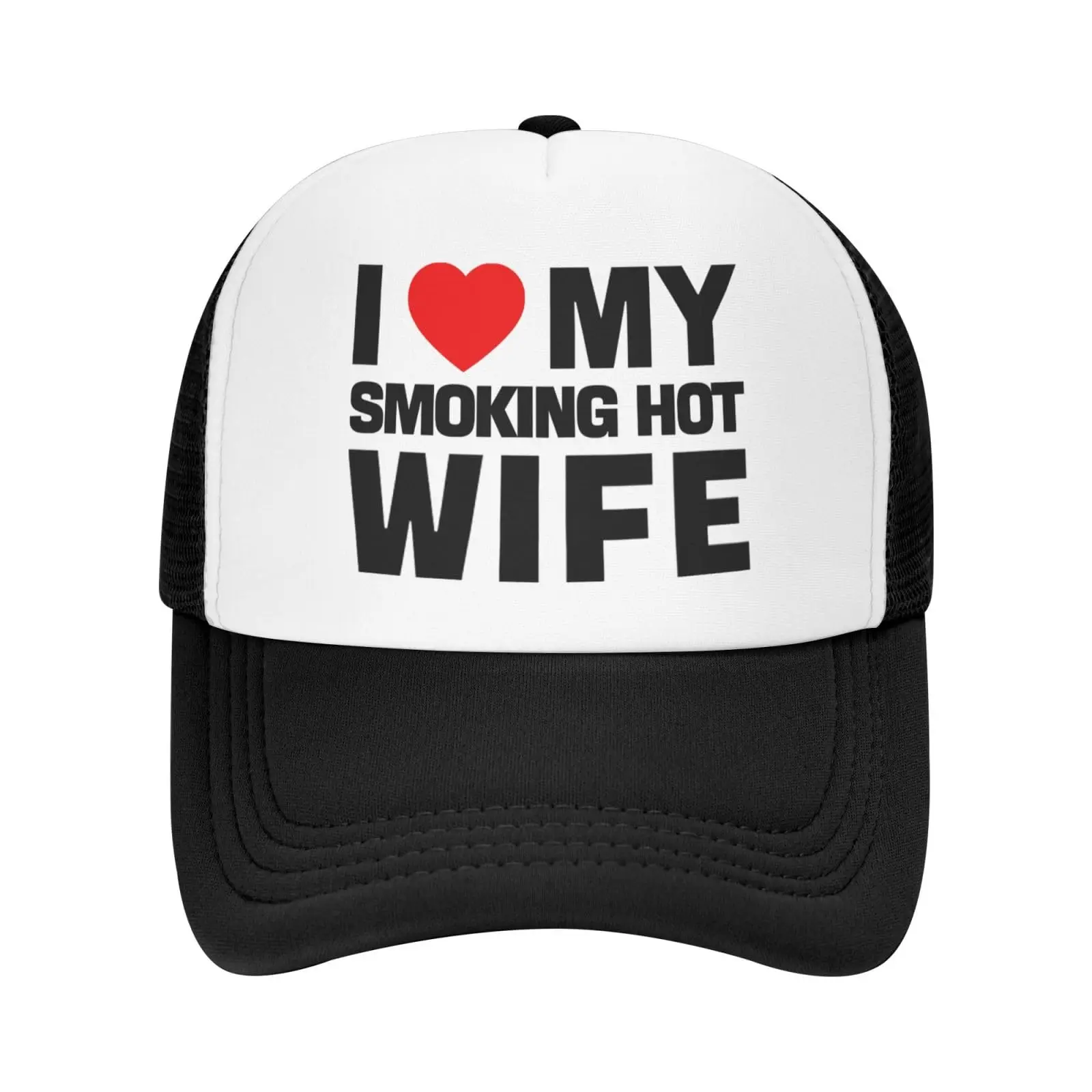 Vintage Trucker Cap Men's Trucker Cap I Love My Smoking Hot Wife Cute Hats Black