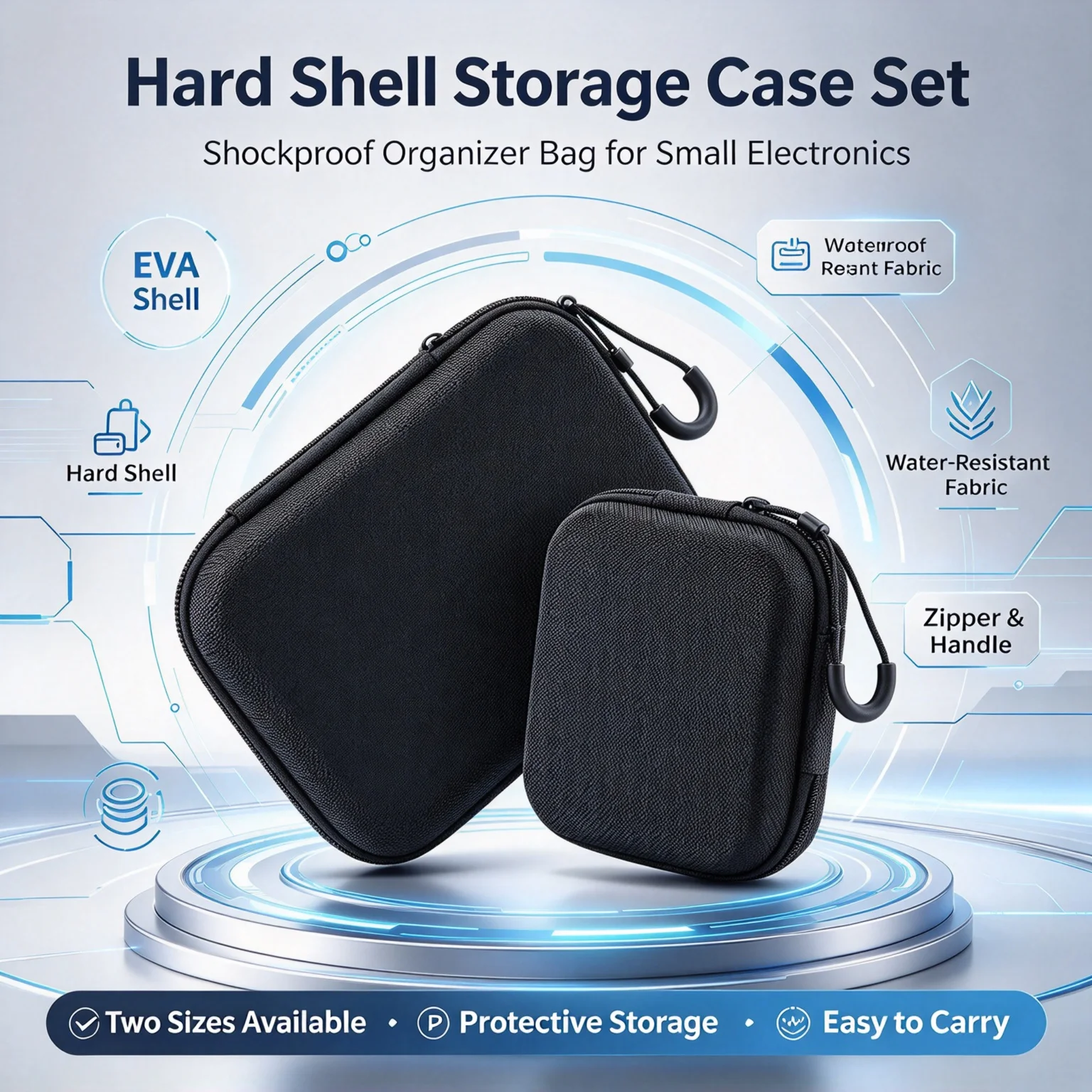 Hard EVA Case for Portable Electric High Pressure Air Pump Inflator 1S Storage Box Shockproof Carrying Cover Protective Shell