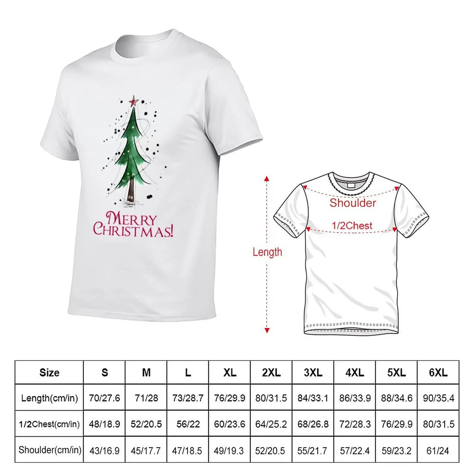 Arbre de No?l aquarelle arbre de vacances rétro Sketchy T-Shirt Funny t-shirt Short sleeve tee T-shirt men