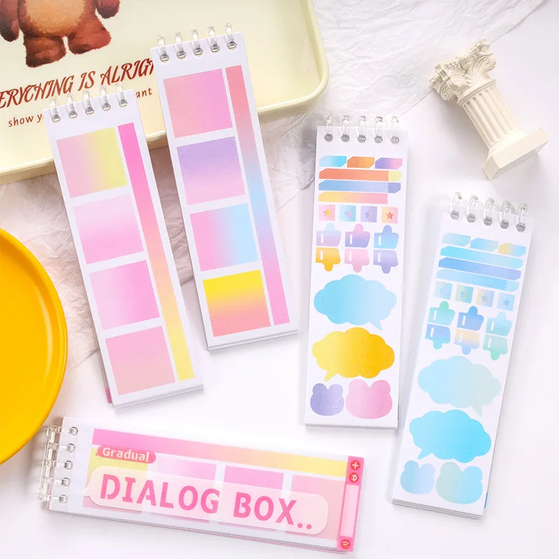 Ins Style Gradient Speech Bubble Stickers for Scrapbooking Kids DIY Stationery Set