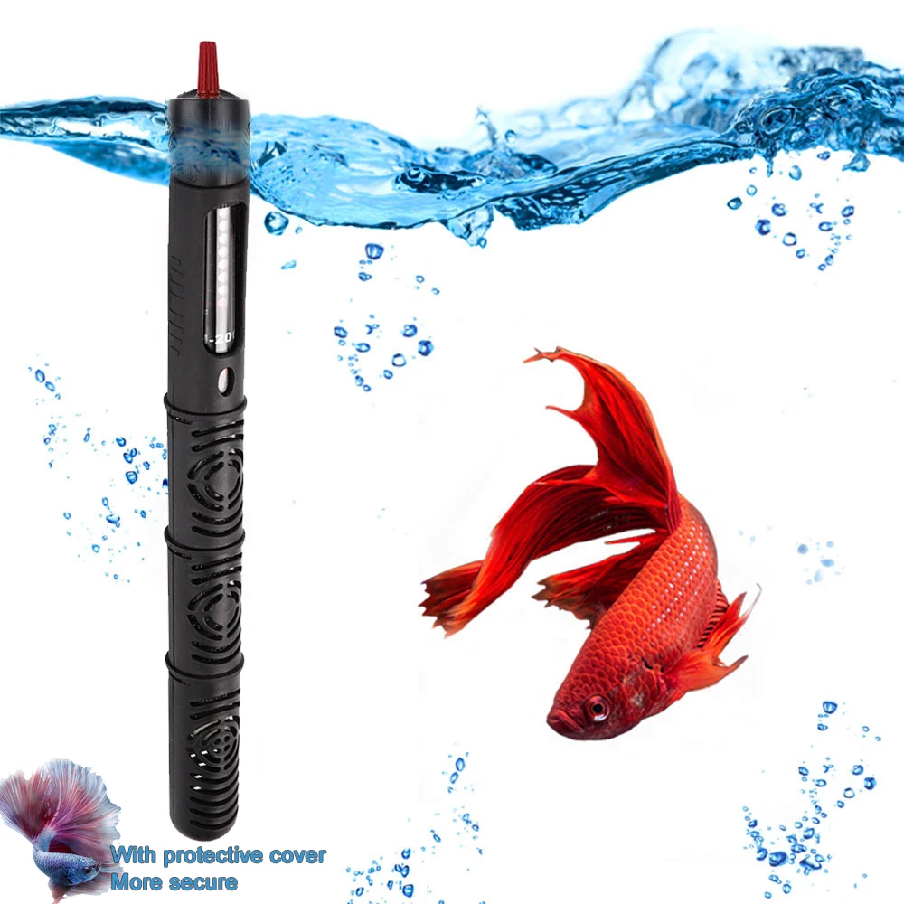 Submersible Aquarium Heater With Protective Cover 200W Adjustable Fish Tank Heater Suitable For Marine Saltwater and Freshwater