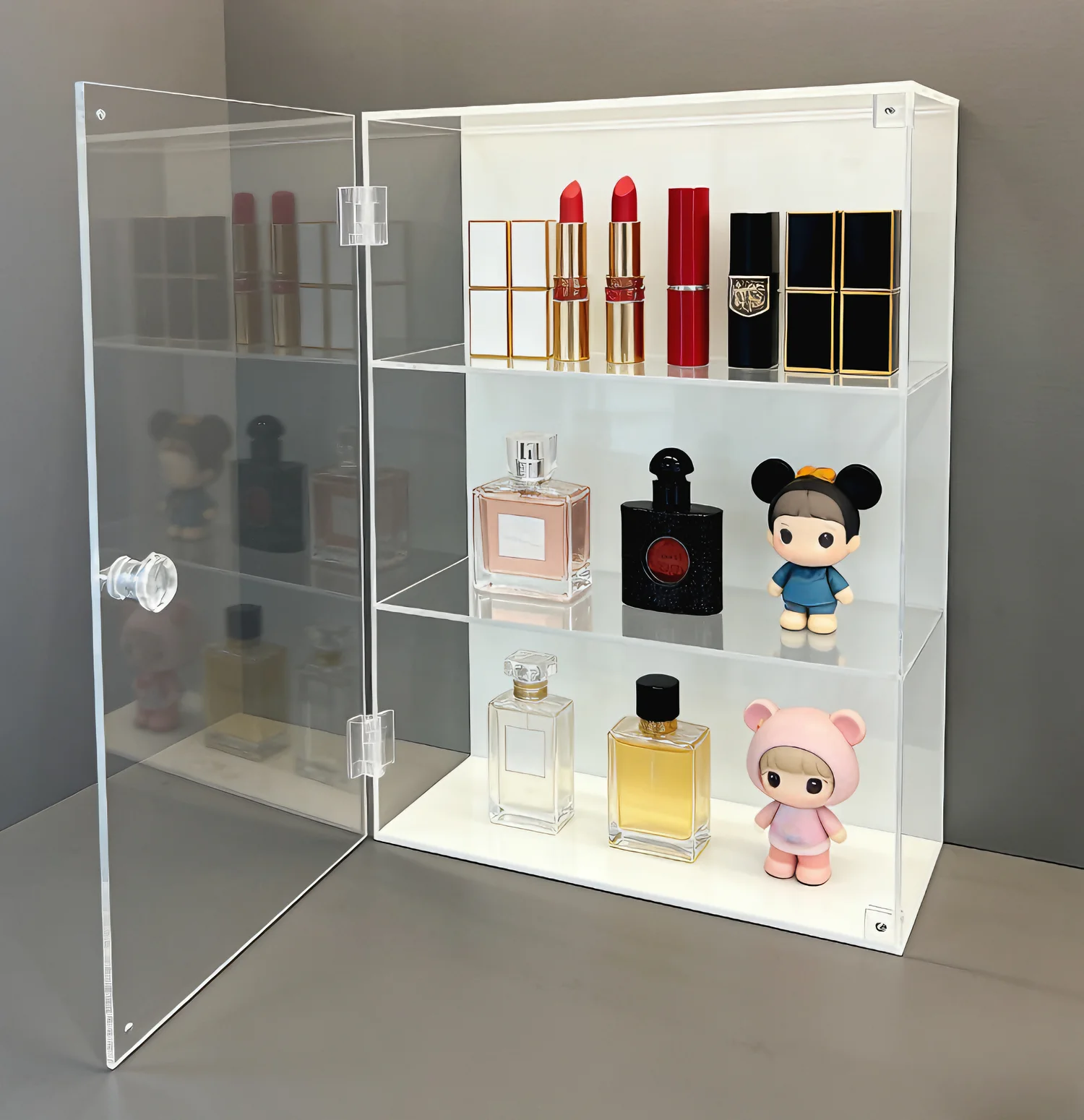 Acrylic Display Cabinet - Rustproof, Dustproof, Easy-to-Open, Suitable for Small Items, Craft Models, Lipstick & Cosmetics, Coun
