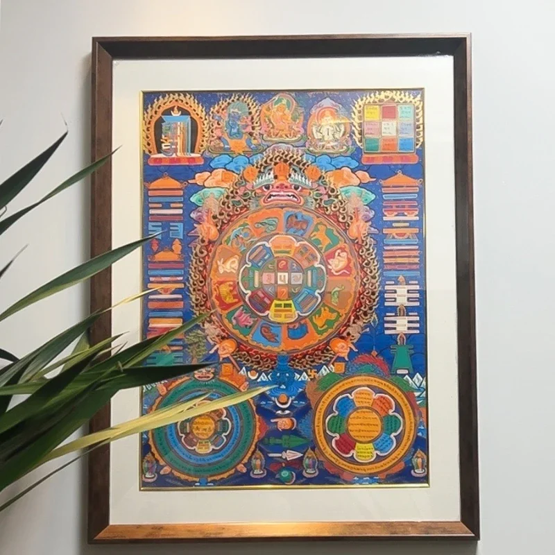 

Hand-painted Thangka Manjushri Bagua Dacheng Nepal entrance painting living room office decorative