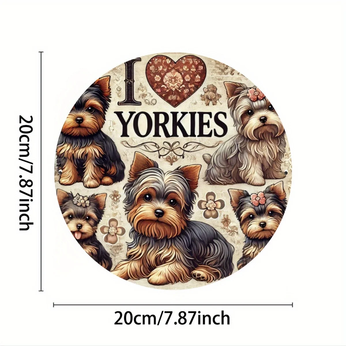 Iron Yorkshire Terriers Foil Engraving Wall Decor - Cute Yorkies Metal Wall Art for Home, Entryway, Gallery, Bathroom, Bar Decor