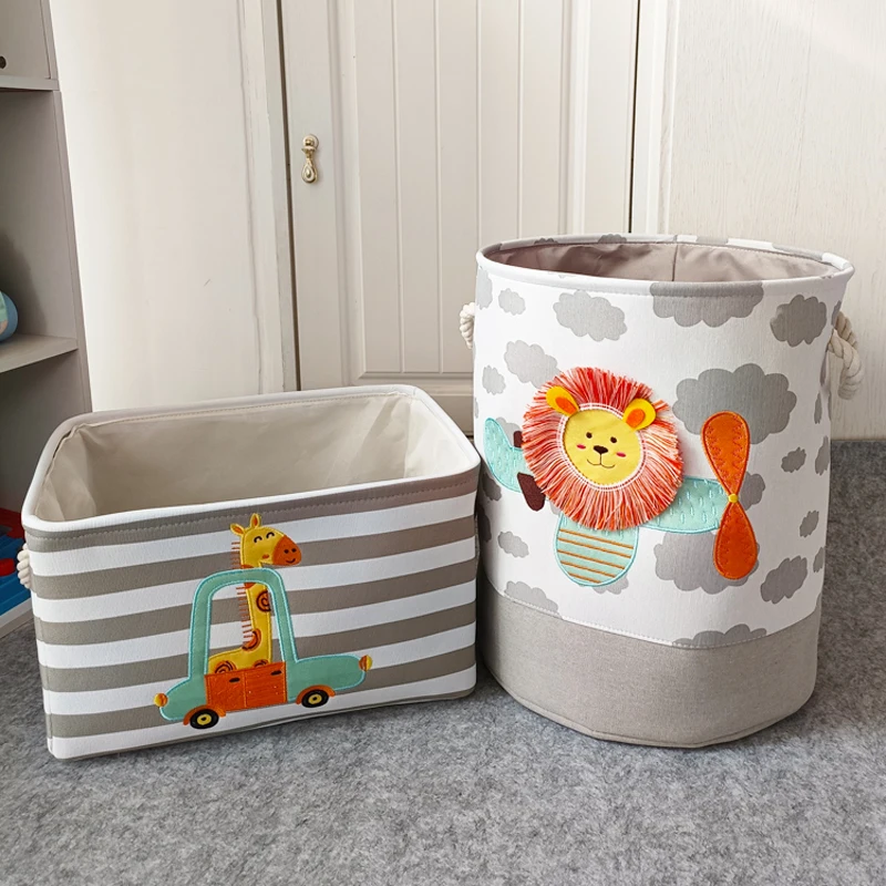 Baby Laundry Basket Cute Dinosaur Foldable Toy Storage Bucket Picnic Dirty Clothes Basket Box Organizer Cartoon Animal