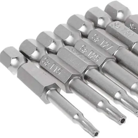 7 Pcs 5 Point Star Screwdriver Bits 50mm S2 Magnetic Star Screw Driver 1/4" Hex Shank T10 T15 T20 T25 T27 T30 T40