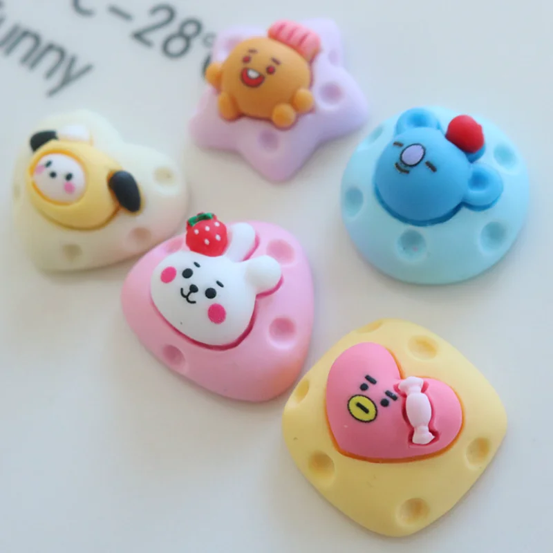 10pcs Mini Kawaii Cartoon Fruit Cherry Resin Flat Back Cabochons Scrapbook Diy Party Hairpin Accessories Home Decoration Craft