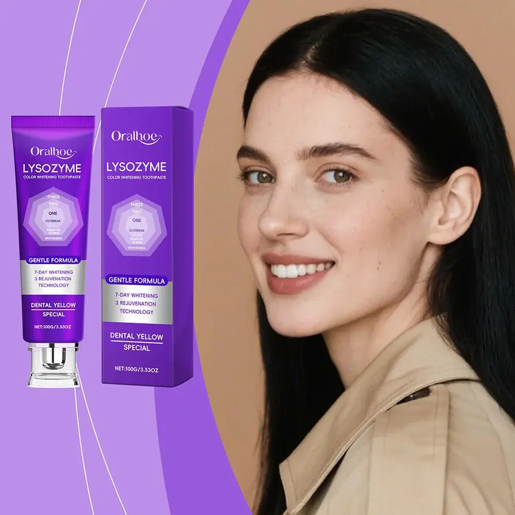 

100g Gentle Formula Purple Whitening Toothpaste Clean Teeth Hygiene 7-Day Rejuvenation Daily Oral Deep Cleaning Care Toothpaste