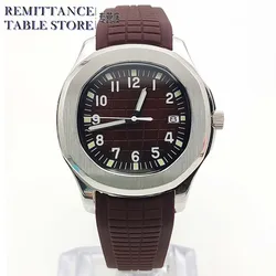 Men's Six Colour Automatic Business Mechanical Watch, NH35 Movement Watch, Rubber Strap, Waterproof Stainless Steel Watch