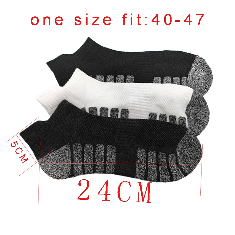 3/1Pairs الرياضة الكاحل الجوارب الرياضية المنخفضة قطع جورب سميكة متماسكة جورب أجهزة لياقة خارجية تنفس سريعة الجافة مقاومة للاهتراء الجوارب الدافئة