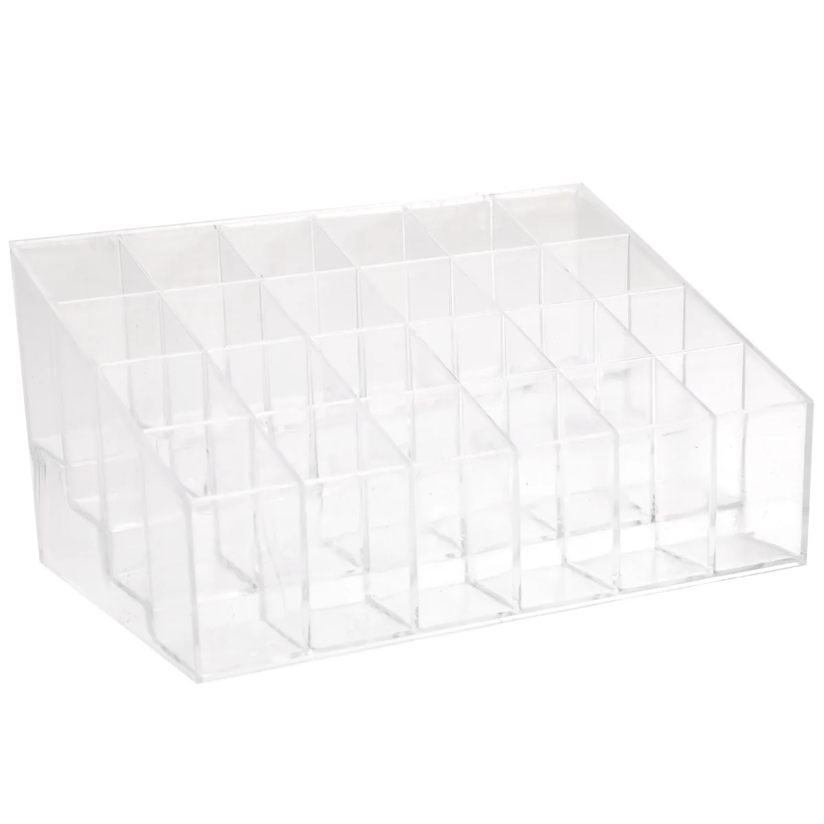 Clear Acrylic Trapezoid Makeup Organizer 145x95x73cm Lipstick Mascara Brush Storage Display Stand Lipstick Display Stand