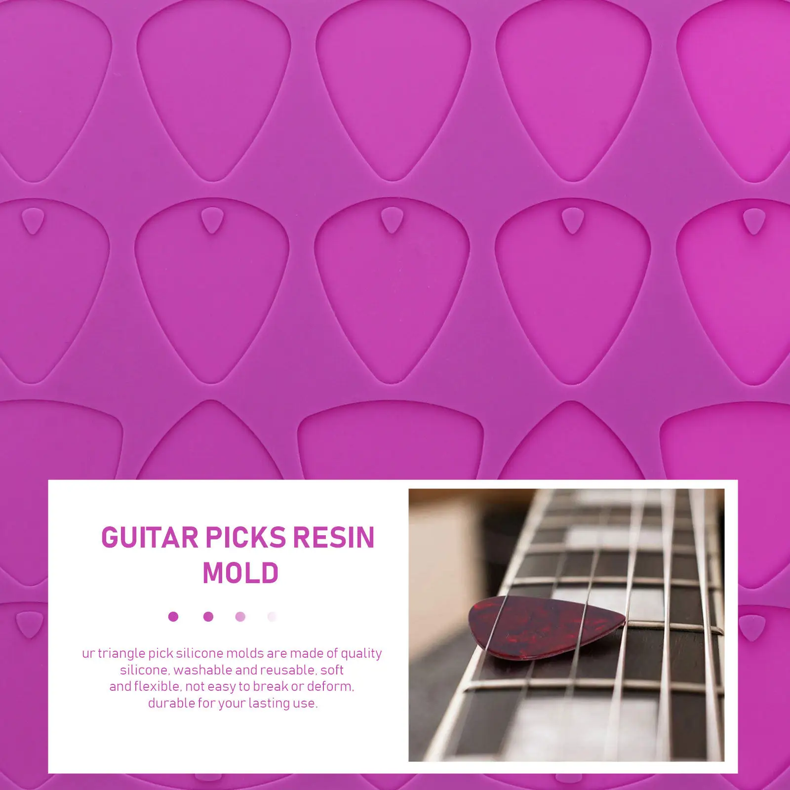 

Guitar Picks Resin Mold Set Triangle Silicone Molds for Epoxy Casting Non-Stick Easy Release Washable Reusable DIY Drip Molds