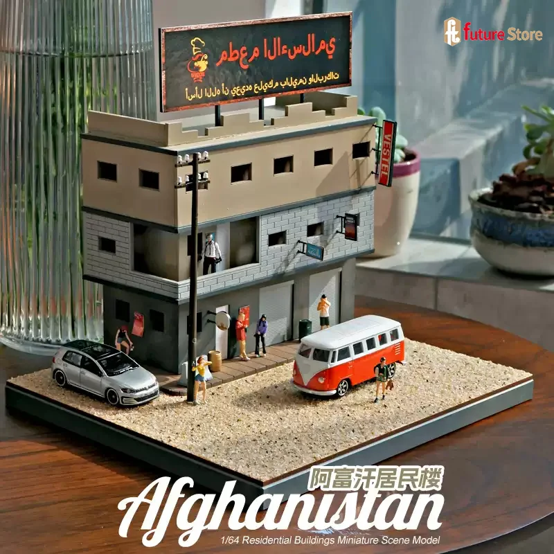 Miniature Scene 1/64 Scale Residential Afghanistan Buildings Houses Mode Architectural Street View Decoration Display Collecting