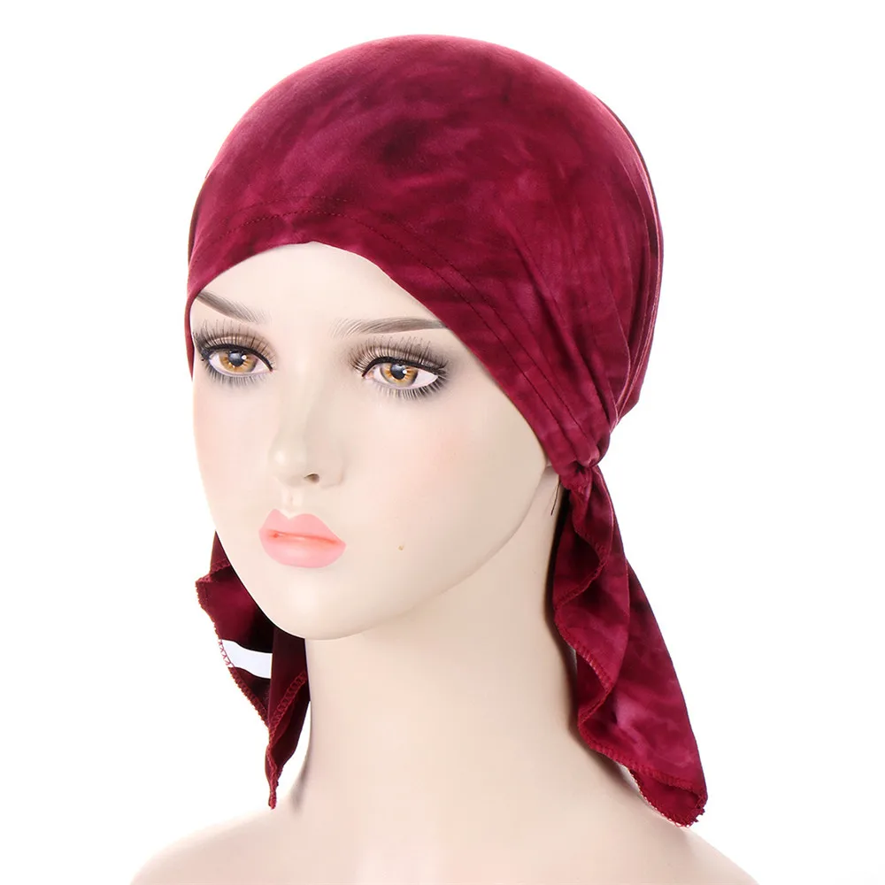 2024 New Fashion Printed Women Inner Hijab Caps Muslim Turban Caps Head Scarf Bonnet Ladies Under Hijab Scarf Turbante Mujer