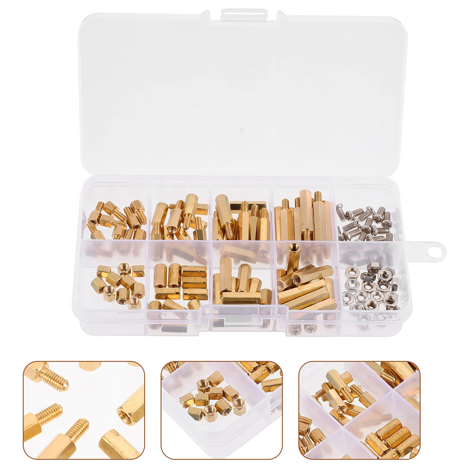 120 قطعة عمود نحاسي سداسي X 6 مللي متر مسامير عمود نحاسي صلابة عالية عدم الانزلاق سطح أملس النحاس الجوز عزل ترصيع