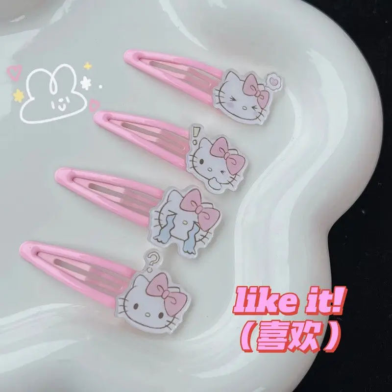 

TAKARA TOMY Cartoon Cute Pink HelloKitty Hairpin Girl Hair Accessories Cartoon Hair Accessories