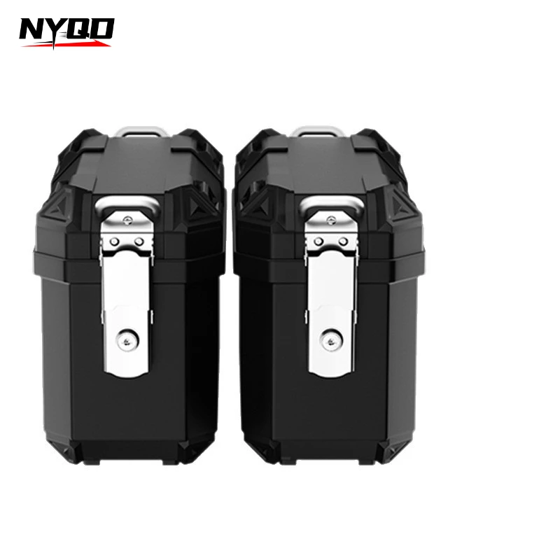 Motorcycle Side Panniers 2pc Set, Large Capacity Universal Hard Shell ABS Trunk for E-Scooter Delivery view 4