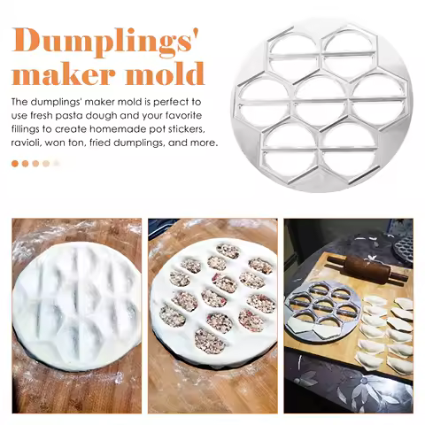 1pc Multi Hole Mold Aluminum Dumpling Maker Press Tool for Easy Dumpling Empanada Making Manual Kitchen Shaper Gadget