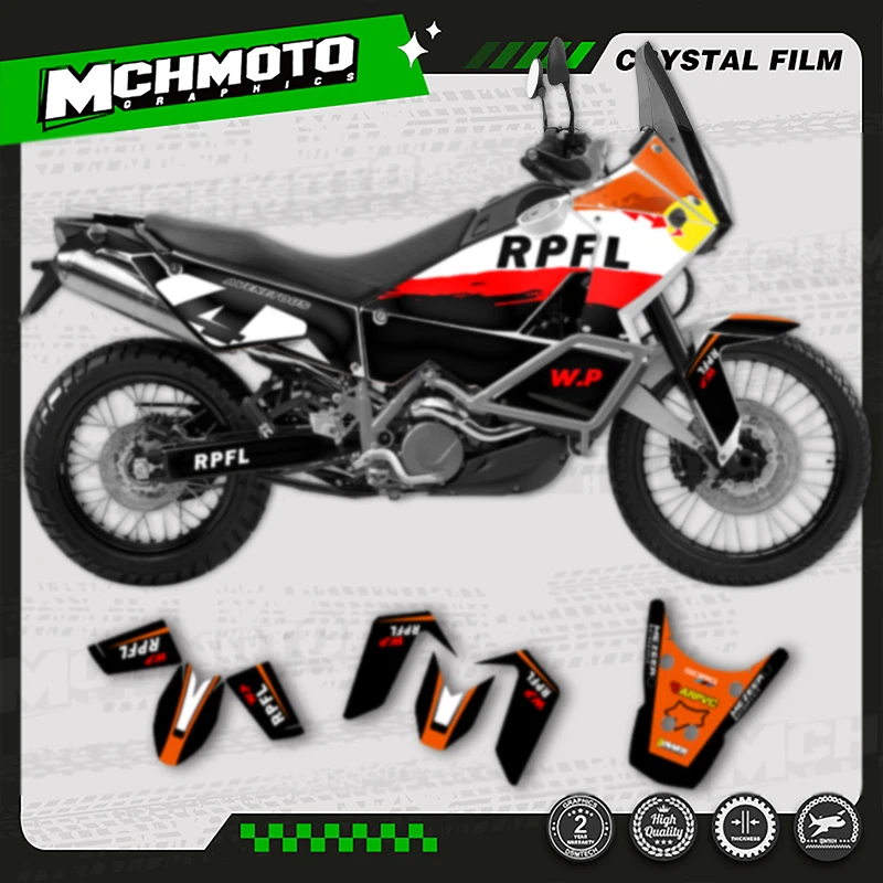

MCHMFG New Style Graphics Background Decals Stickers Kit for KTM 2003-2016 ADV990 R S Number Name Custom