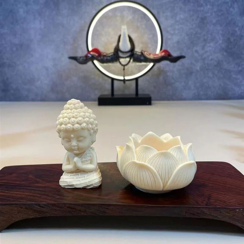 

Q Version Lotus Tathagata Buddha Carved Buddha Statue Cute Character Model Home Desktop Decoration Accessories Gift Statue